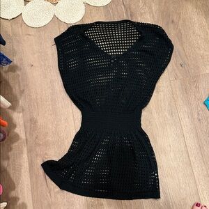 Amazon Black Crochet Swim Coverup